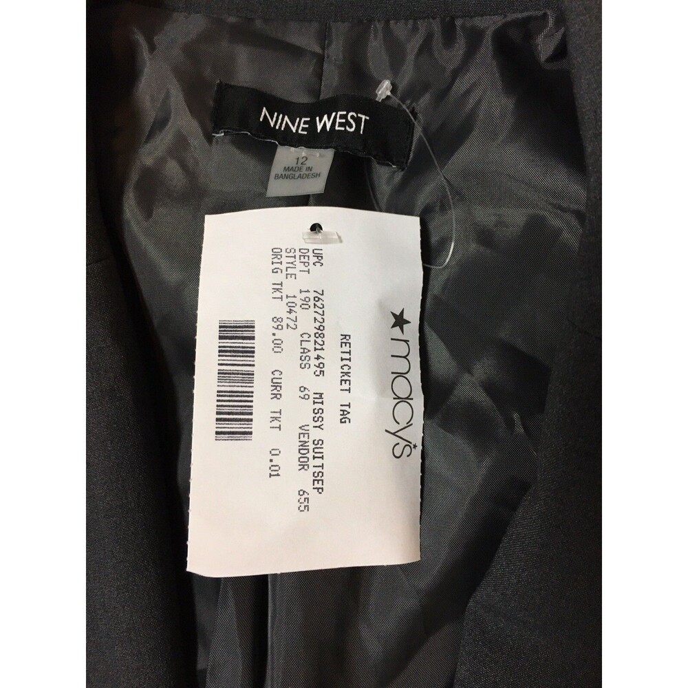 Nine West Blazer Business Jacket Women’s Gray Size 12  Button Closure - Picture 7 of 12